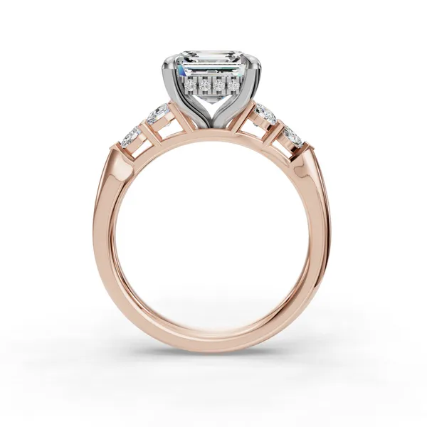18K Rose Gold Asscher Engagement Ring Setting Image 2 SVS Fine Jewelry Oceanside, NY