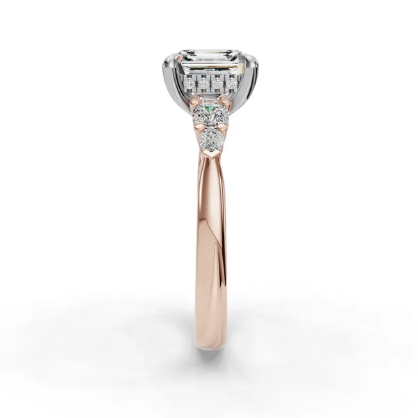 18K Rose Gold Asscher Engagement Ring Setting Image 3 SVS Fine Jewelry Oceanside, NY