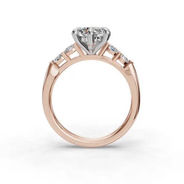 18K Rose Gold Marquise Engagement Ring Setting Image 2 SVS Fine Jewelry Oceanside, NY