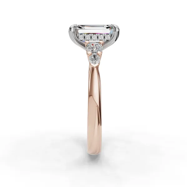 18K Rose Gold Emerald Engagement Ring Setting Image 3 SVS Fine Jewelry Oceanside, NY