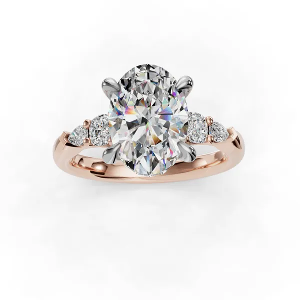 18K Rose Gold Oval Engagement Ring Setting Image 4 SVS Fine Jewelry Oceanside, NY