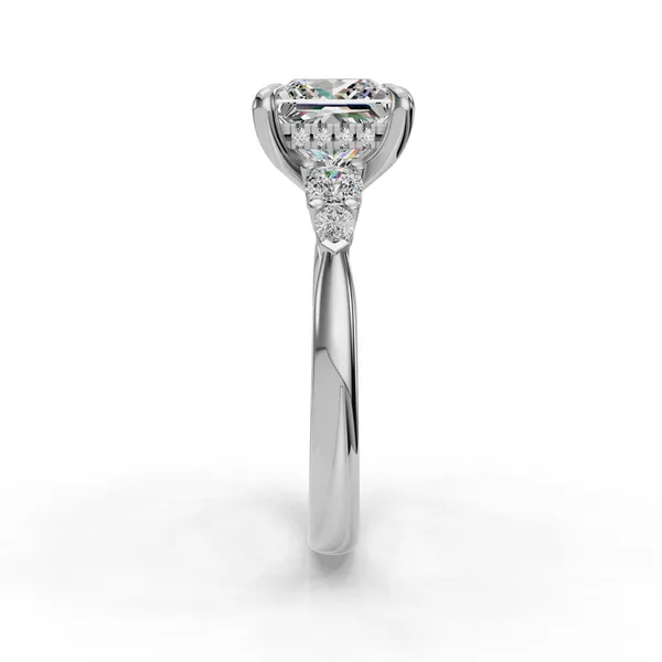 18K White Gold Princess Engagement Ring Setting Image 3 SVS Fine Jewelry Oceanside, NY