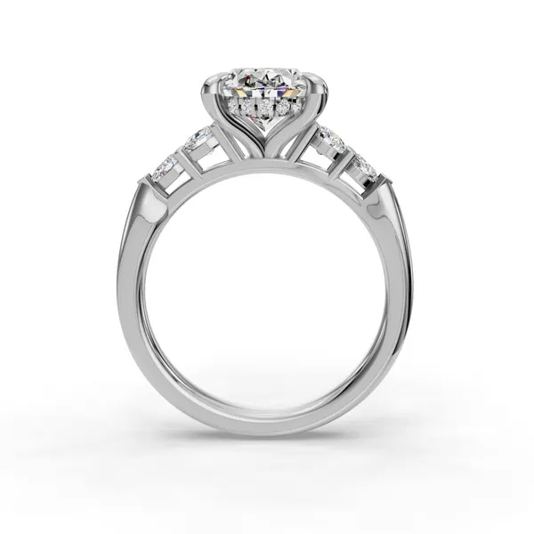 18K White Gold Oval Engagement Ring Setting Image 2 SVS Fine Jewelry Oceanside, NY