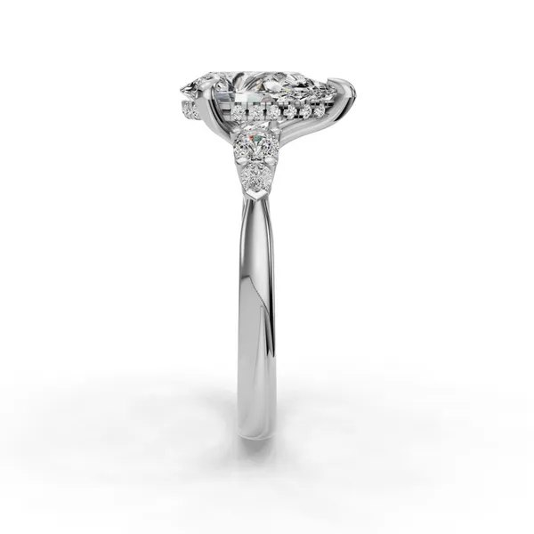 18K White Gold Pear Engagement Ring Setting Image 3 SVS Fine Jewelry Oceanside, NY