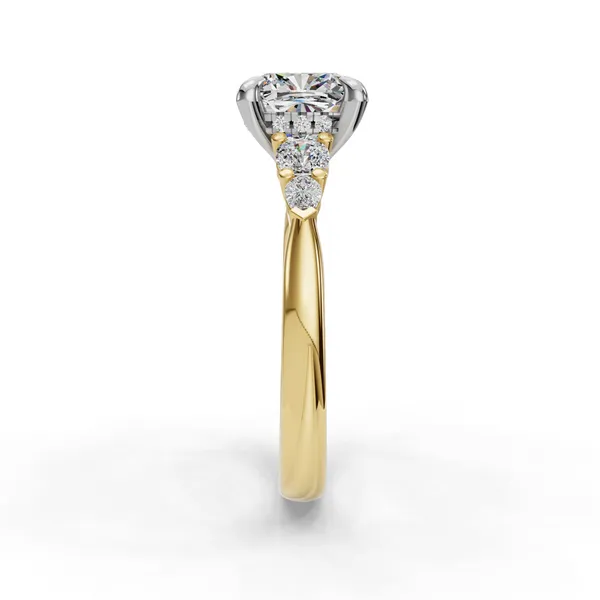 18K Yellow Gold Cushion Engagement Ring Setting Image 3 SVS Fine Jewelry Oceanside, NY