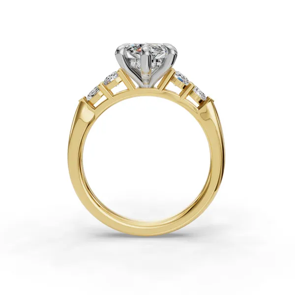 18K Yellow Gold Marquise Engagement Ring Setting Image 2 SVS Fine Jewelry Oceanside, NY