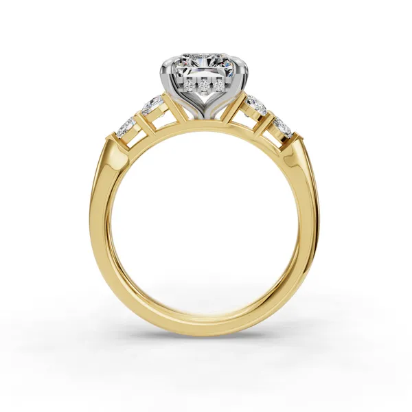 18K Yellow Gold Radiant Engagement Ring Setting Image 2 SVS Fine Jewelry Oceanside, NY