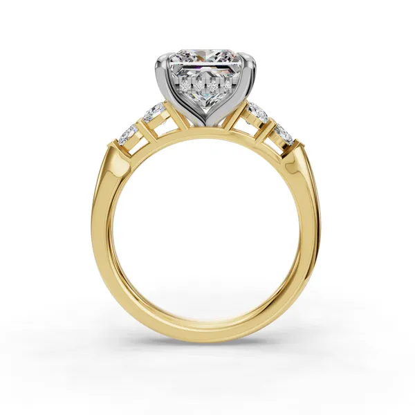 18K Yellow Gold Princess Engagement Ring Setting Image 2 SVS Fine Jewelry Oceanside, NY