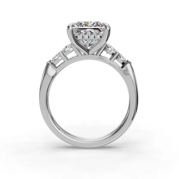 Platinum Princess Engagement Ring Setting Image 2 SVS Fine Jewelry Oceanside, NY