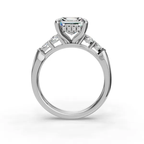 Platinum Asscher Engagement Ring Setting Image 2 SVS Fine Jewelry Oceanside, NY