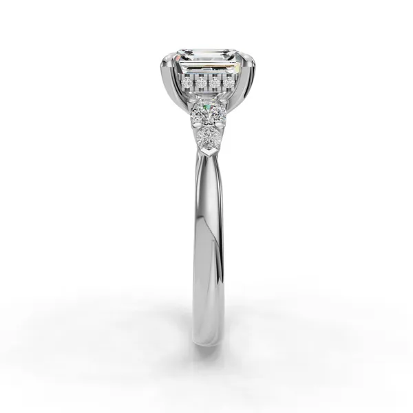 Platinum Asscher Engagement Ring Setting Image 3 SVS Fine Jewelry Oceanside, NY