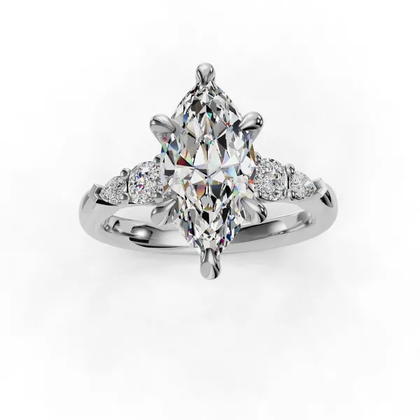 Platinum Marquise Engagement Ring Setting Image 4 SVS Fine Jewelry Oceanside, NY