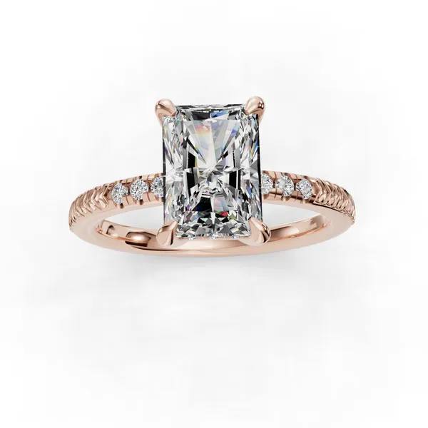 14K Rose Gold Radiant Engagement Ring Setting Image 4 SVS Fine Jewelry Oceanside, NY