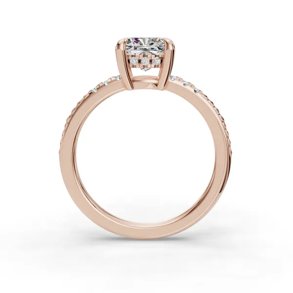 14K Rose Gold Cushion Engagement Ring Setting Image 2 SVS Fine Jewelry Oceanside, NY