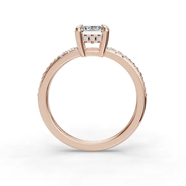 14K Rose Gold Emerald Engagement Ring Setting Image 2 SVS Fine Jewelry Oceanside, NY