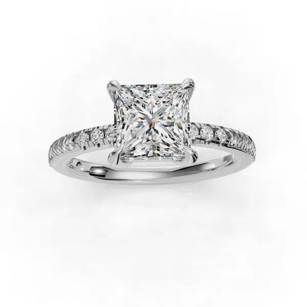 14K White Gold Princess Engagement Ring Setting Image 4 SVS Fine Jewelry Oceanside, NY