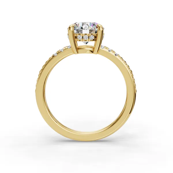 14K Yellow Gold Round Engagement Ring Setting Image 2 SVS Fine Jewelry Oceanside, NY