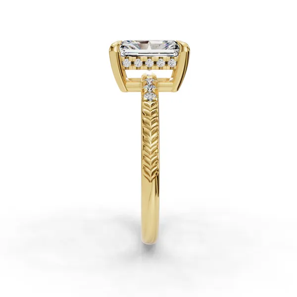 14K Yellow Gold Radiant Engagement Ring Setting Image 3 SVS Fine Jewelry Oceanside, NY