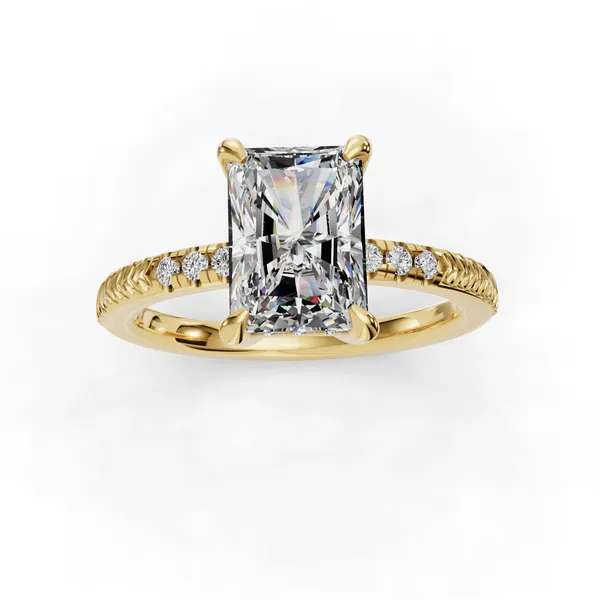 14K Yellow Gold Radiant Engagement Ring Setting Image 4 SVS Fine Jewelry Oceanside, NY