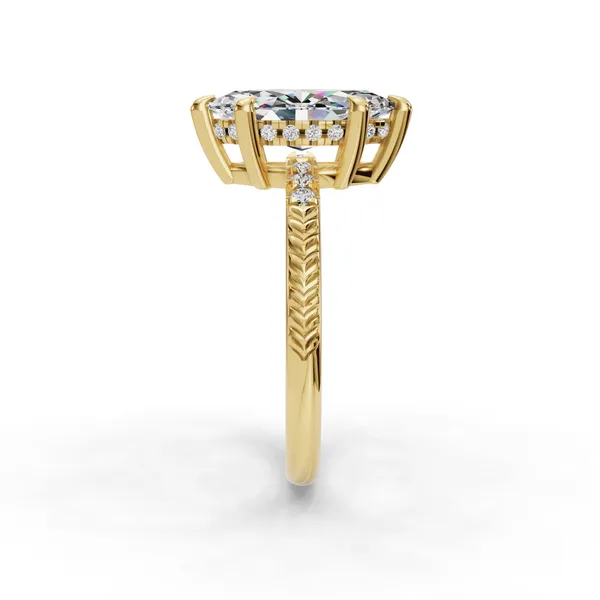 14K Yellow Gold Marquise Engagement Ring Setting Image 3 SVS Fine Jewelry Oceanside, NY