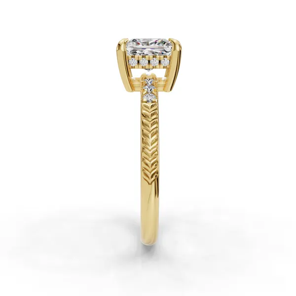 14K Yellow Gold Princess Engagement Ring Setting Image 3 SVS Fine Jewelry Oceanside, NY