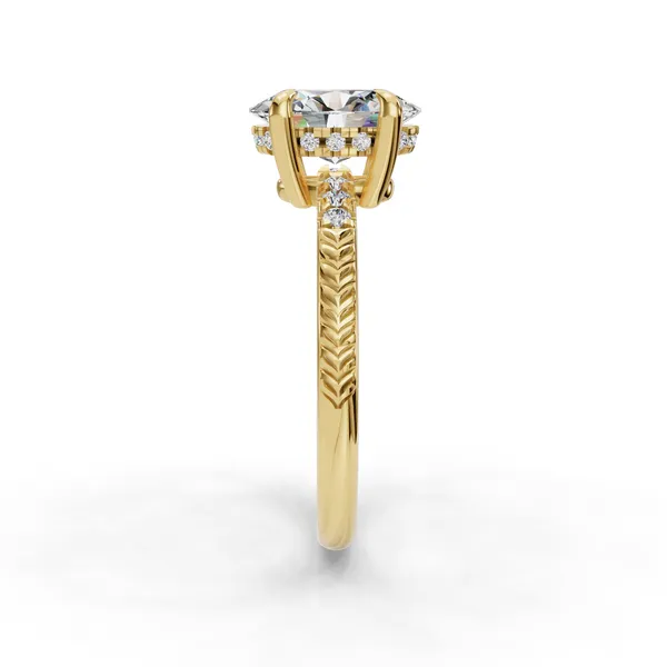 14K Yellow Gold Oval Engagement Ring Setting Image 3 SVS Fine Jewelry Oceanside, NY