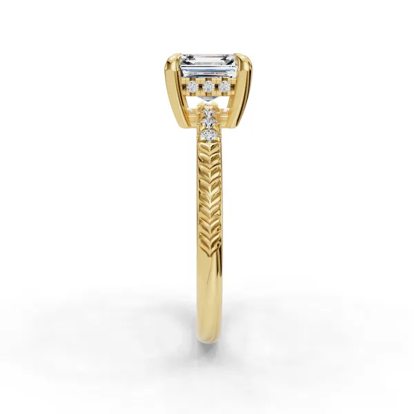 14K Yellow Gold Asscher Engagement Ring Setting Image 3 SVS Fine Jewelry Oceanside, NY