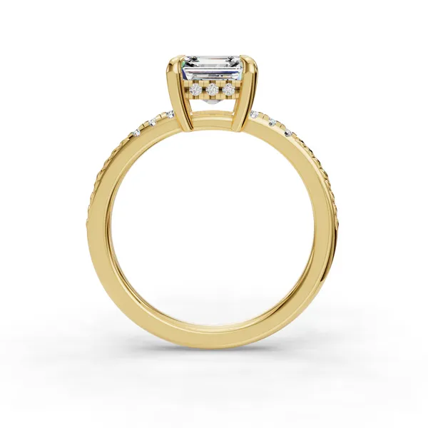14K Yellow Gold Asscher Engagement Ring Setting Image 2 SVS Fine Jewelry Oceanside, NY