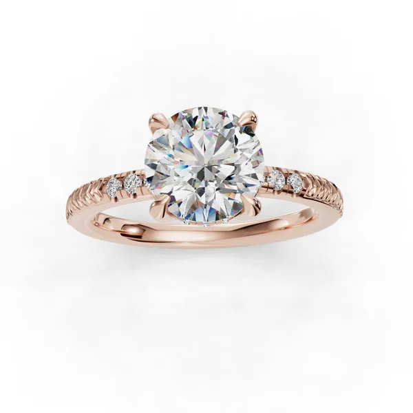 18K Rose Gold Round Engagement Ring Setting Image 4 SVS Fine Jewelry Oceanside, NY