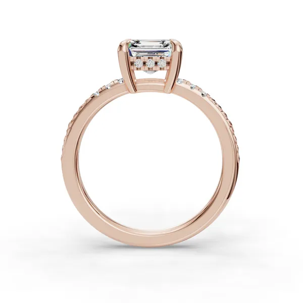 18K Rose Gold Asscher Engagement Ring Setting Image 2 SVS Fine Jewelry Oceanside, NY