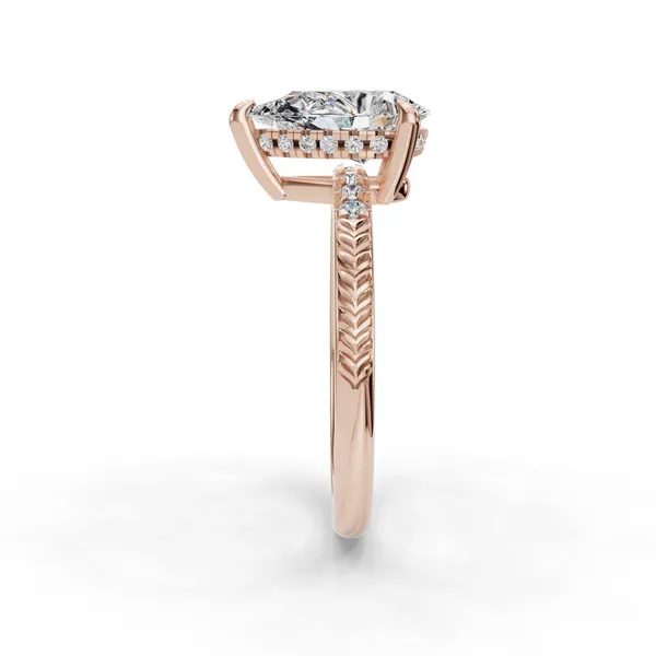 18K Rose Gold Pear Engagement Ring Setting Image 3 SVS Fine Jewelry Oceanside, NY