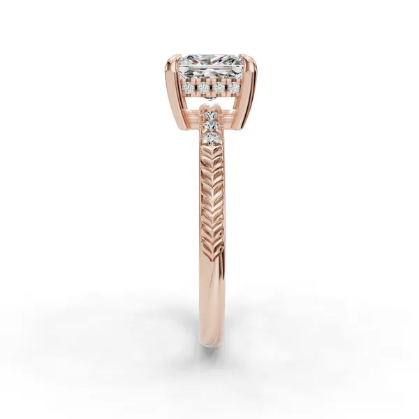 18K Rose Gold Princess Engagement Ring Setting Image 3 SVS Fine Jewelry Oceanside, NY