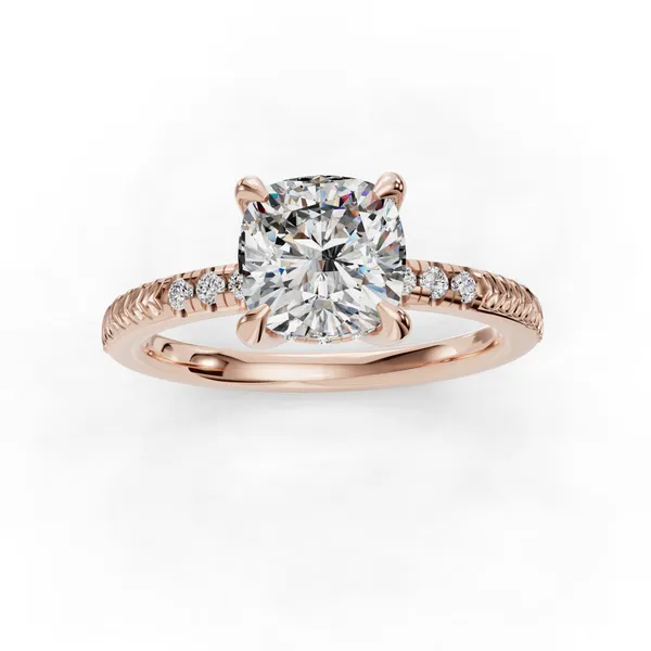18K Rose Gold Cushion Engagement Ring Setting Image 4 SVS Fine Jewelry Oceanside, NY