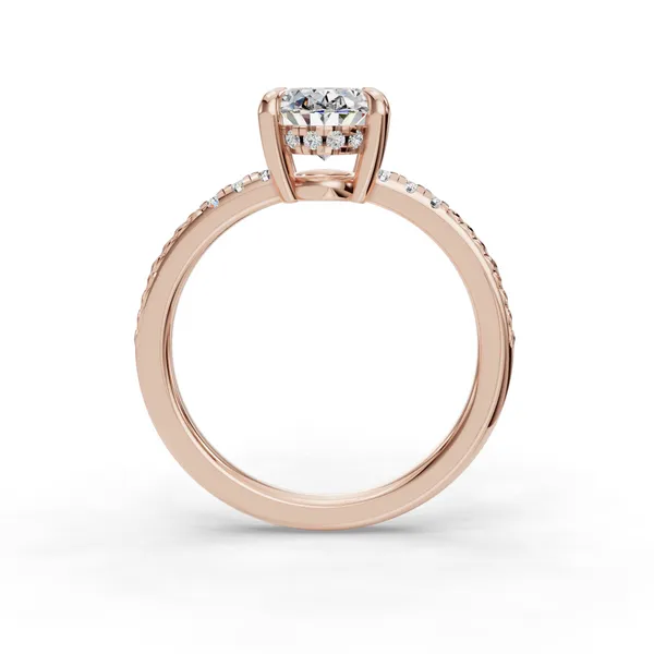 18K Rose Gold Oval Engagement Ring Setting Image 2 SVS Fine Jewelry Oceanside, NY