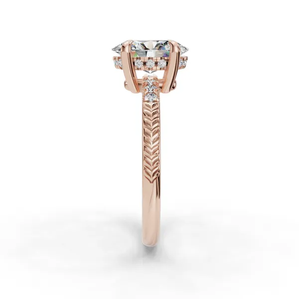 18K Rose Gold Oval Engagement Ring Setting Image 3 SVS Fine Jewelry Oceanside, NY