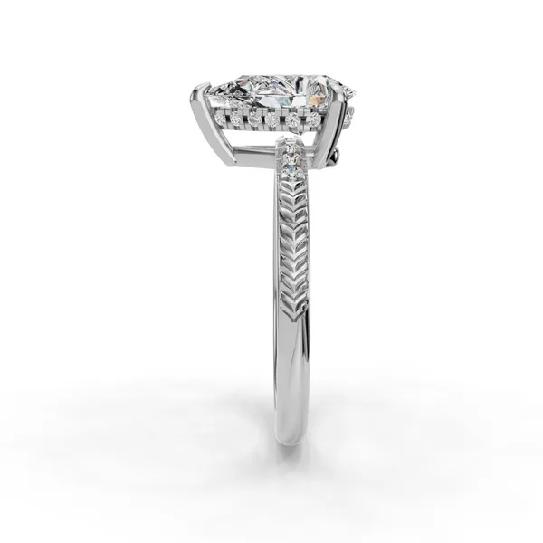 18K White Gold Pear Engagement Ring Setting Image 3 SVS Fine Jewelry Oceanside, NY