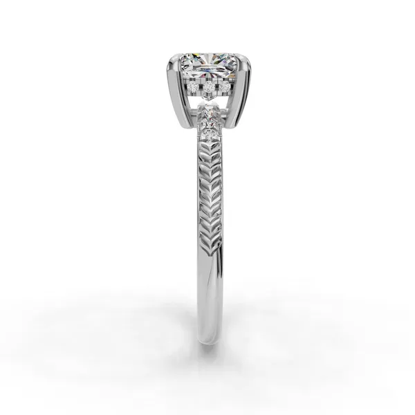 18K White Gold Cushion Engagement Ring Setting Image 3 SVS Fine Jewelry Oceanside, NY