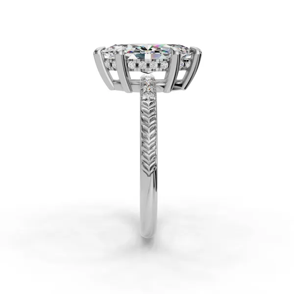 18K White Gold Marquise Engagement Ring Setting Image 3 SVS Fine Jewelry Oceanside, NY