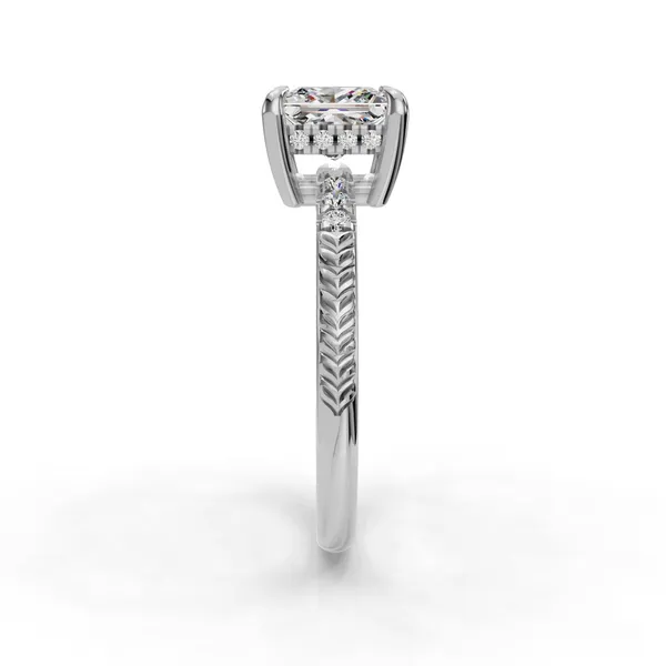 18K White Gold Princess Engagement Ring Setting Image 3 SVS Fine Jewelry Oceanside, NY