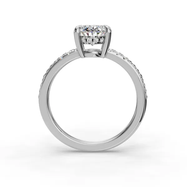 18K White Gold Oval Engagement Ring Setting Image 2 SVS Fine Jewelry Oceanside, NY