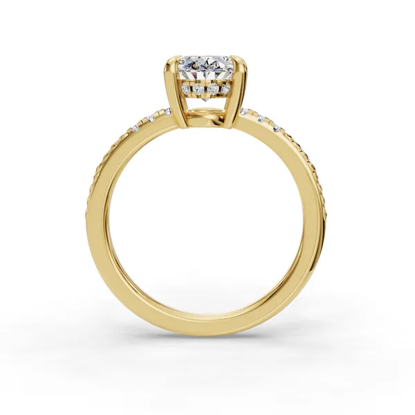 18K Yellow Gold Oval Engagement Ring Setting Image 2 SVS Fine Jewelry Oceanside, NY