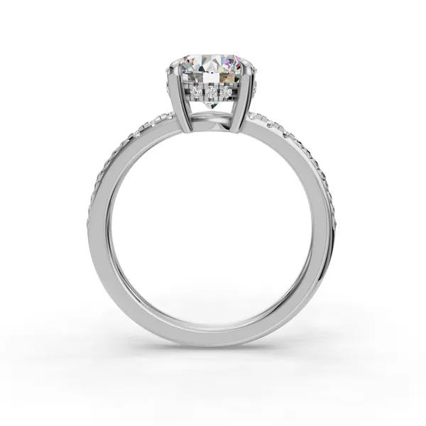 Platinum Round Engagement Ring Setting Image 2 SVS Fine Jewelry Oceanside, NY