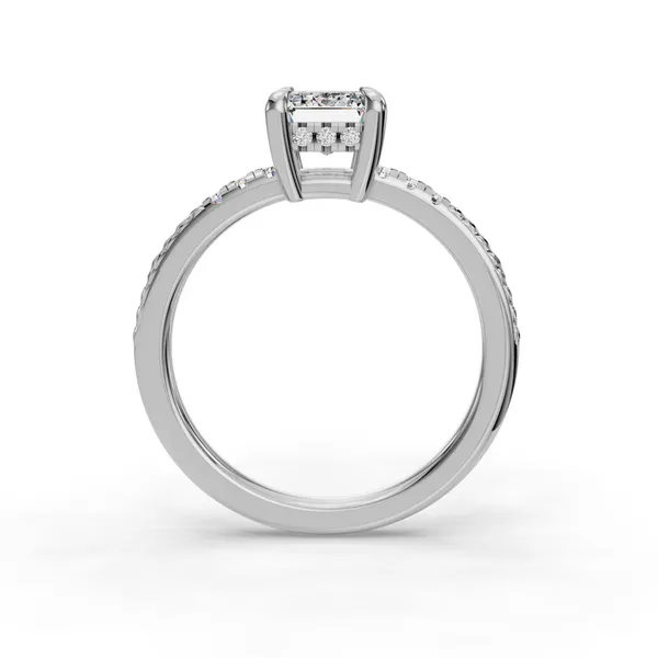 Platinum Emerald Engagement Ring Setting Image 2 SVS Fine Jewelry Oceanside, NY