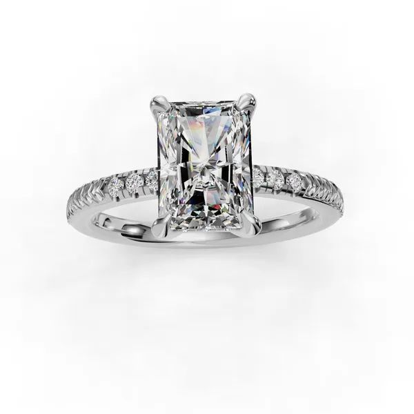 Platinum Radiant Engagement Ring Setting Image 4 SVS Fine Jewelry Oceanside, NY