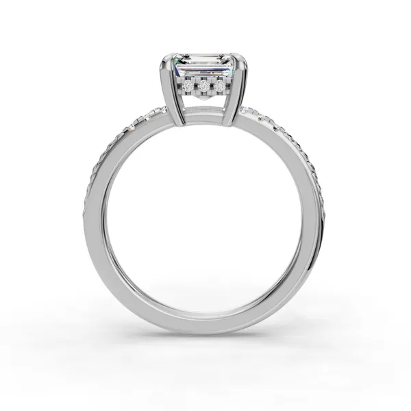 Platinum Asscher Engagement Ring Setting Image 2 SVS Fine Jewelry Oceanside, NY