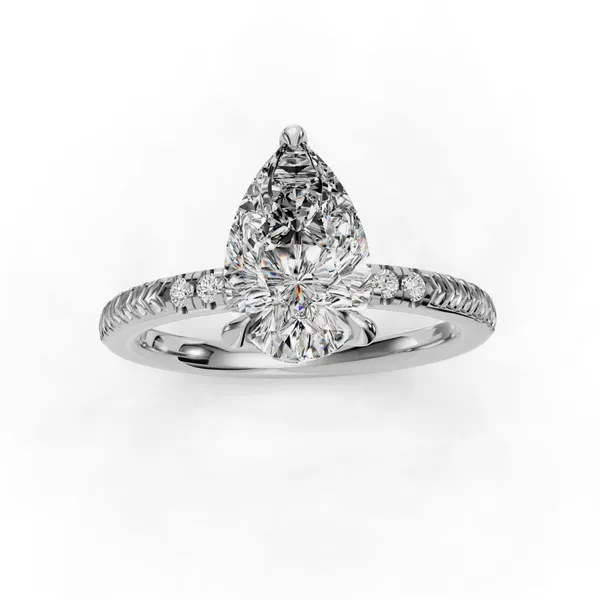 Platinum Pear Engagement Ring Setting Image 4 SVS Fine Jewelry Oceanside, NY