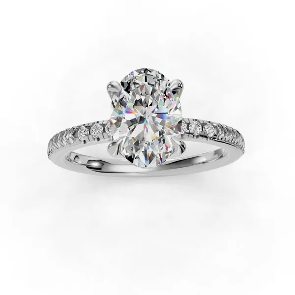Platinum Oval Engagement Ring Setting Image 4 SVS Fine Jewelry Oceanside, NY