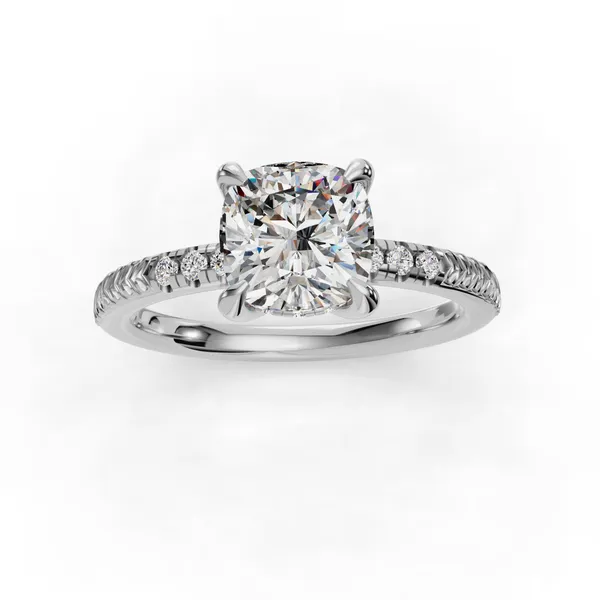 Platinum Cushion Engagement Ring Setting Image 4 SVS Fine Jewelry Oceanside, NY