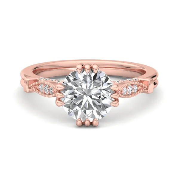 14K Rose Gold Round Engagement Ring Setting Image 4 SVS Fine Jewelry Oceanside, NY