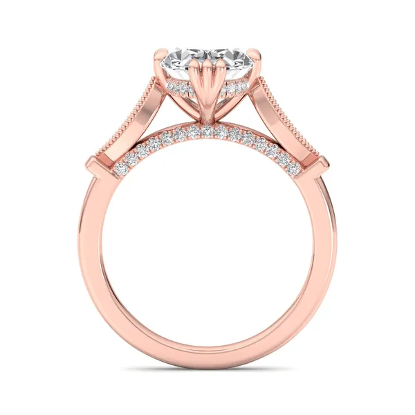 14K Rose Gold Oval Engagement Ring Setting Image 2 SVS Fine Jewelry Oceanside, NY